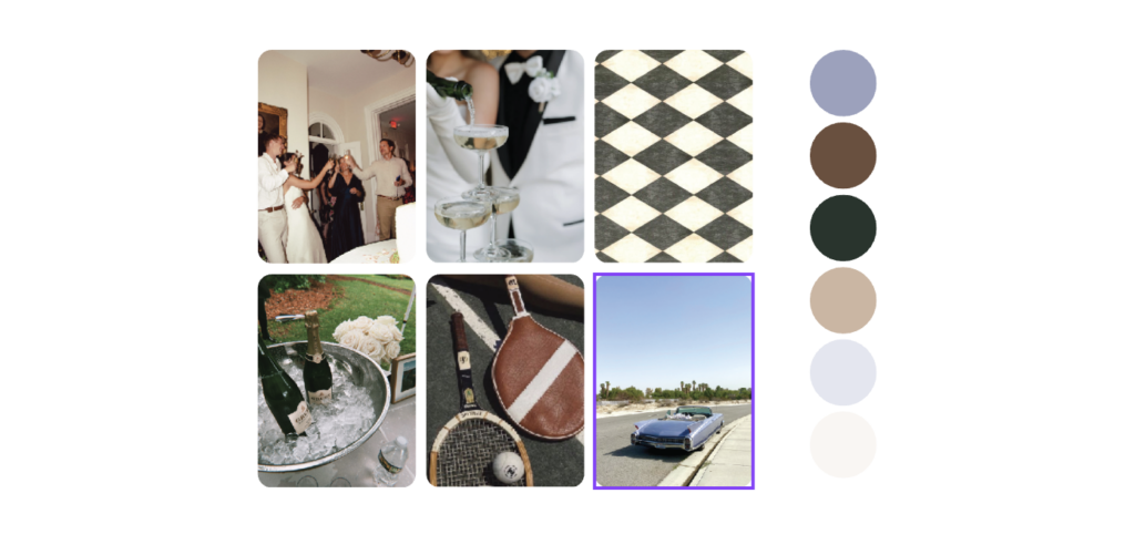 Earthy, timeless brand color palette for a wedding photographer